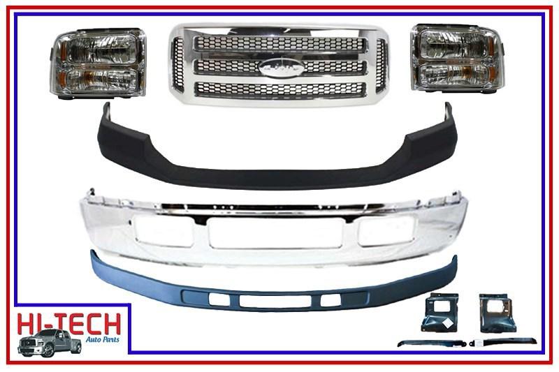 New 05 06 07 ford f250 f350 super duty chrome front bumper combo 5c3z 17757 ba