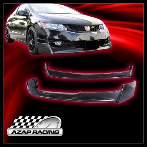 09-11 p1 style poly-urethane front bumper lip spoiler black for honda civic 2dr