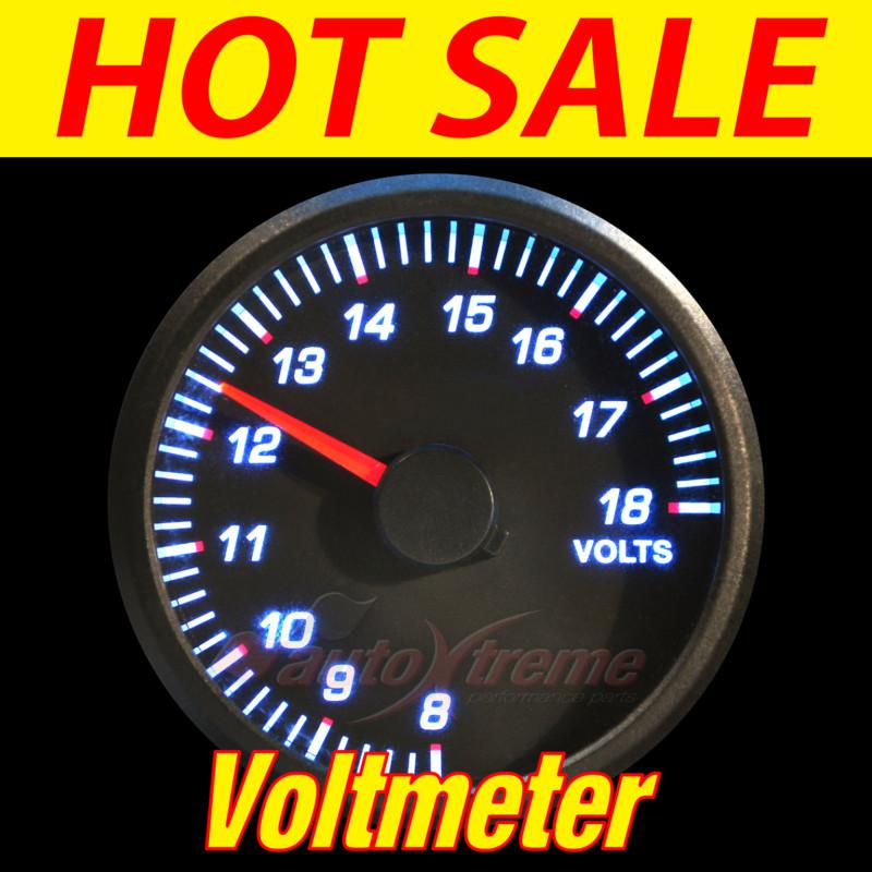 Voltmeter universal 12v white light 60mm red pointer slim design gauge meter