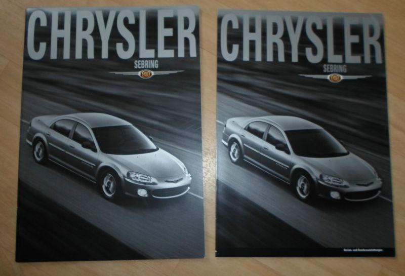 2001 chrysler sebring german original sales brochure catalog set dodge