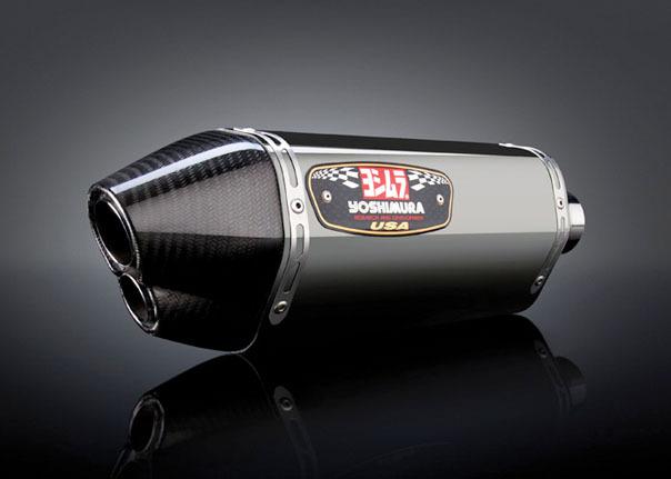 Yoshimura r-77d slip-on muffler dual outlet ss/ss/cf for suz gsx-r600/750 11-13