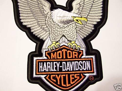 #3003 xl harley motorcycle vest patch silver upwing eagle emb328065