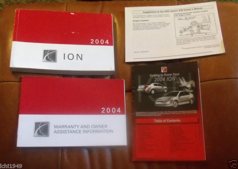 2004 saturn ion owners manual book 4 pc