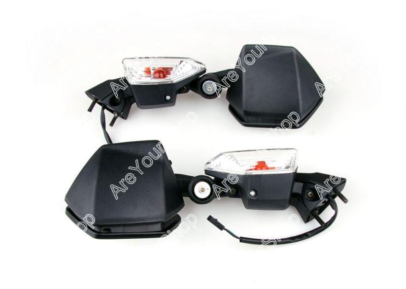 Racing mirrors with turn signals kawasaki zx10r zx 10r 2008-2010 black