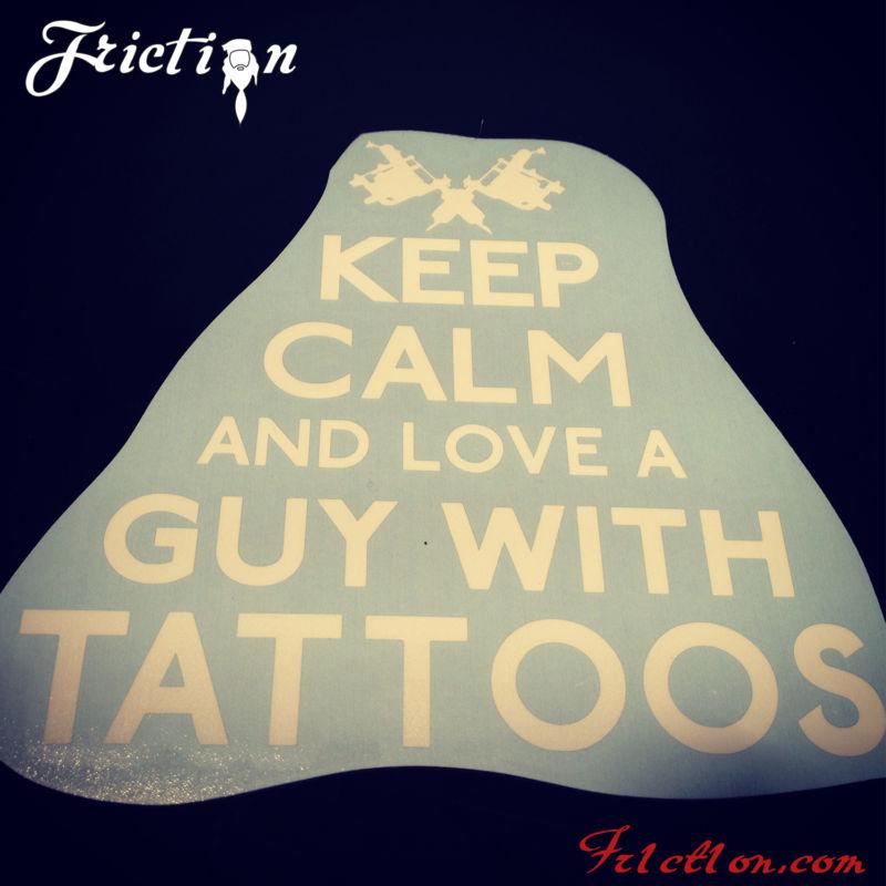 Keep calm and love guys with tattoos decal funny carry illest funny art chive
