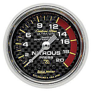 Auto meter 4728 carbon fiber mechanical nitrous pressure gauge 