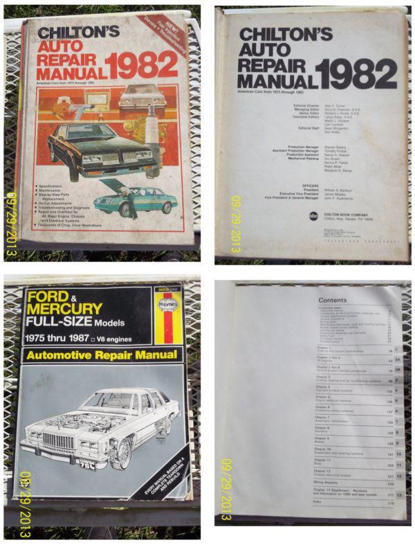 1975-1982 chiltons auto repair manual 1975-1987 haynes ford mercury auto repair