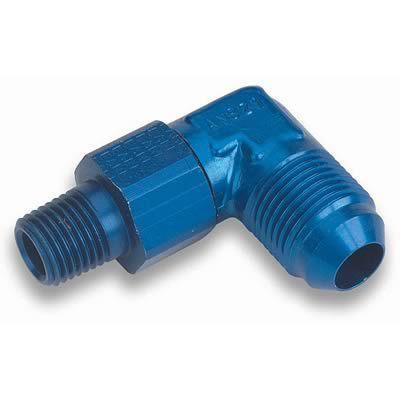 Earl's 949086erl fitting coupler 90 deg male -8 an to male -6 an o-ring blue ea