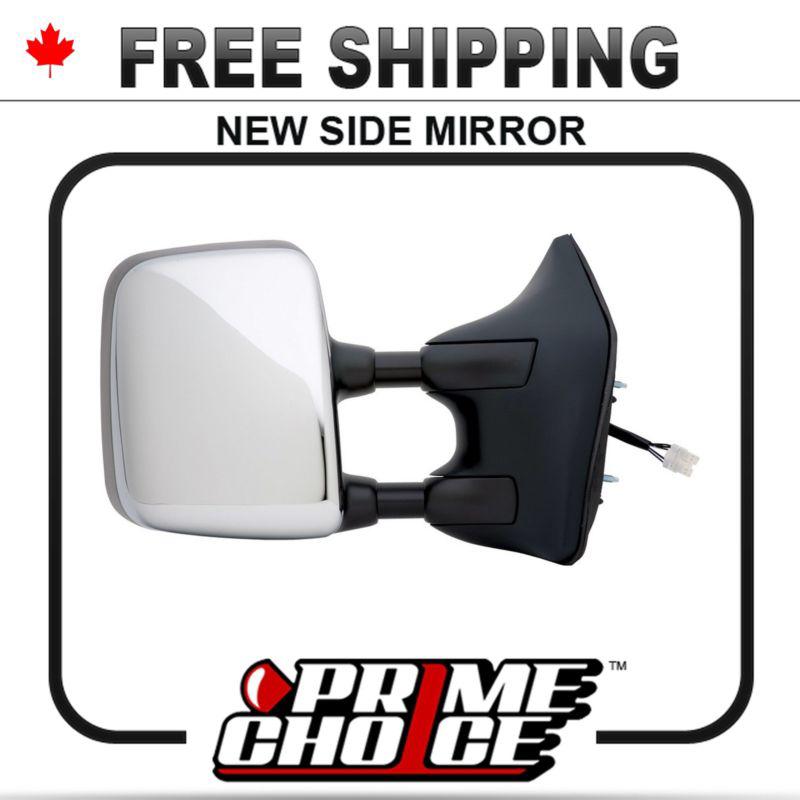 Power heated manual folding chrome towing drivers side mirror for nissan titan