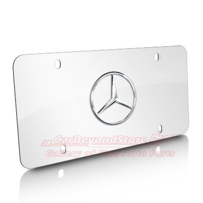 Mercedes-benz 3d star chrome stainless steel license plate, genuine mb product