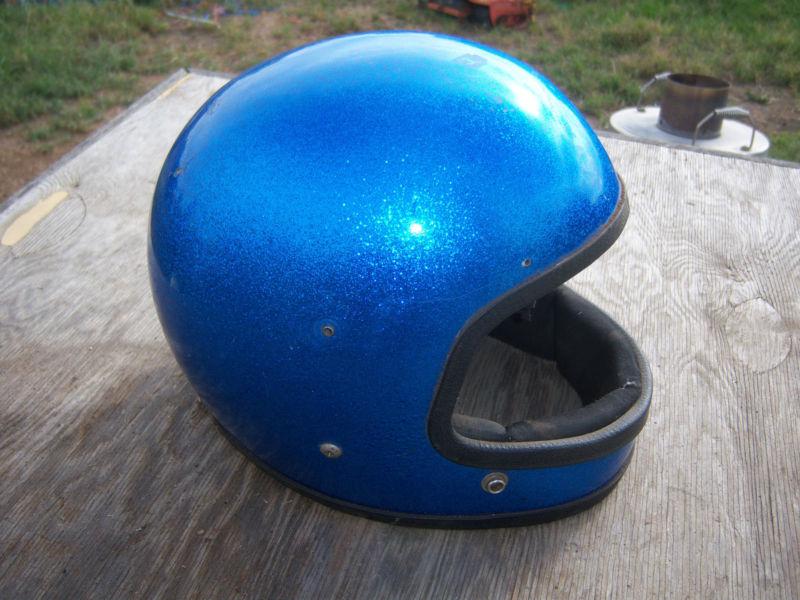 Find Vintage 1978 Lear blue metal flake blue motorcycle helmet in