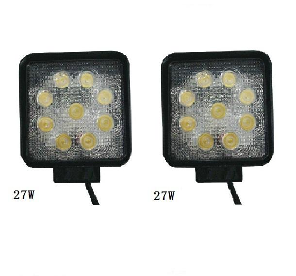 2x 27w square spot beam led work lamp light off road atv suv jeep truck car