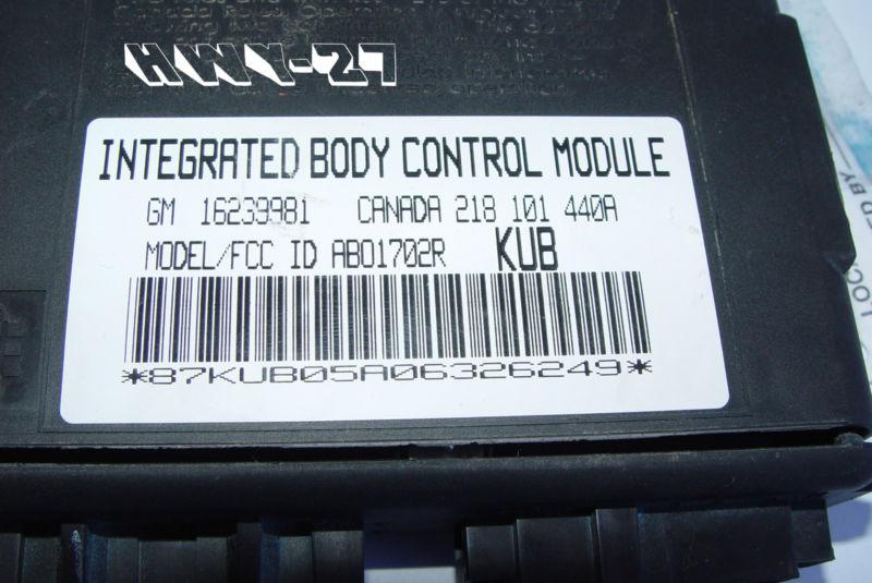 97 98 99 00 01 02 camaro firebird (bcm) body control module 16239981 