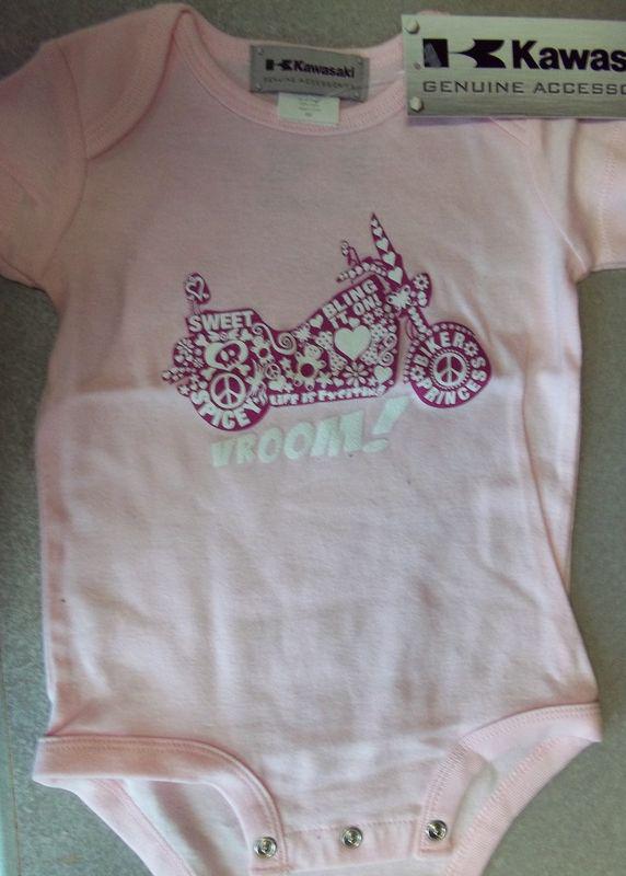 New kawasaki girl infant vroom pink onsie size 6 months k052-2536-pk06