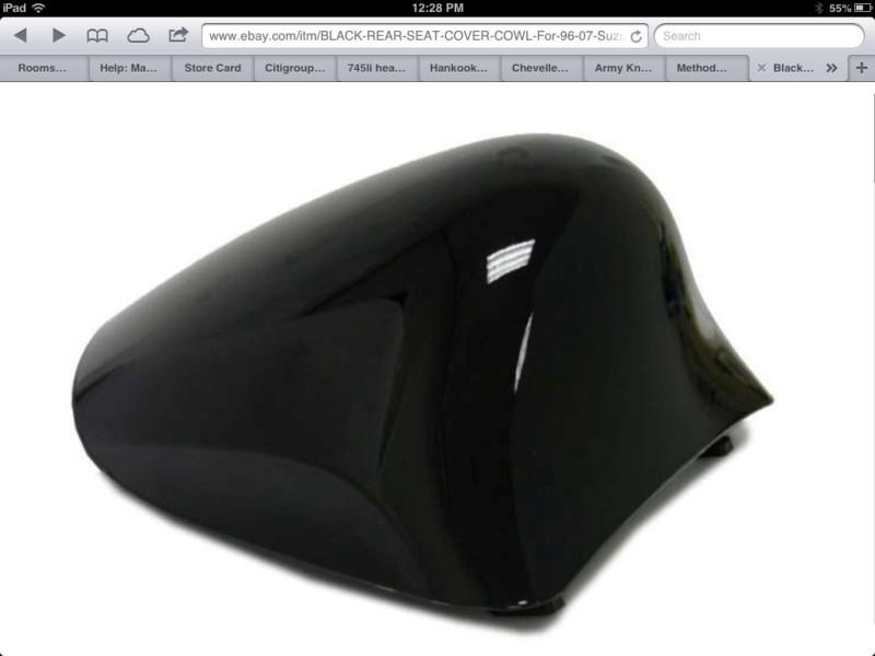 Black rear seat cover cowl for 96-07 suzuki gsxr 1300 hayabusa 99 00 01 02 03 04