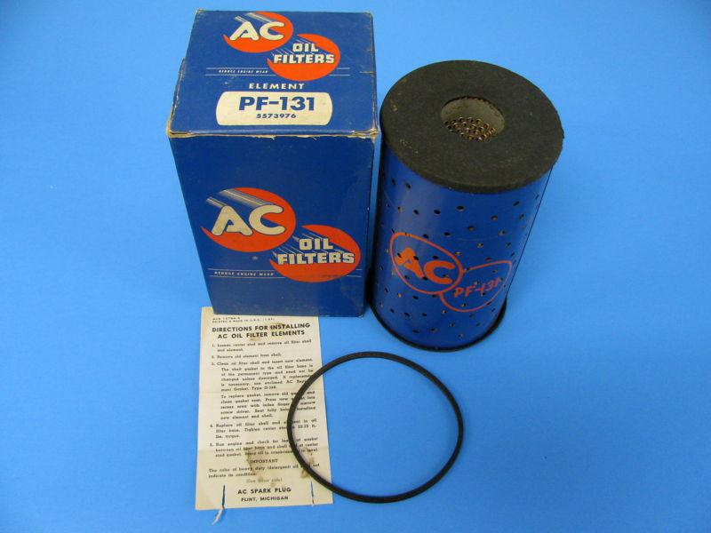 Nos 1956 1957 corvette 8 cyl oil filter pf-131 5573976