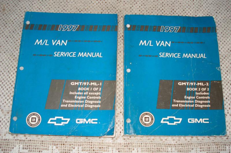 1997 chevy astro gmc safari van service manual set shop books rare m/l emission 