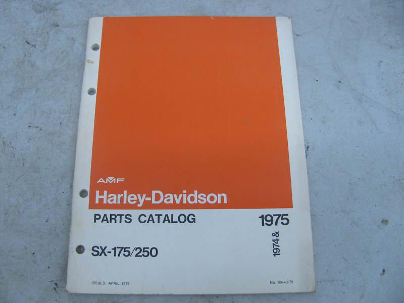Original harley-davidson parts catalog 1974 & 1975 sx - 175 / 250 #99440-75