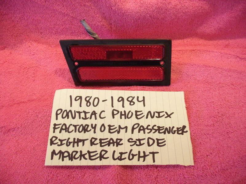 1980-1984 pontiac phoenix factory oem passenger right rear side marker light