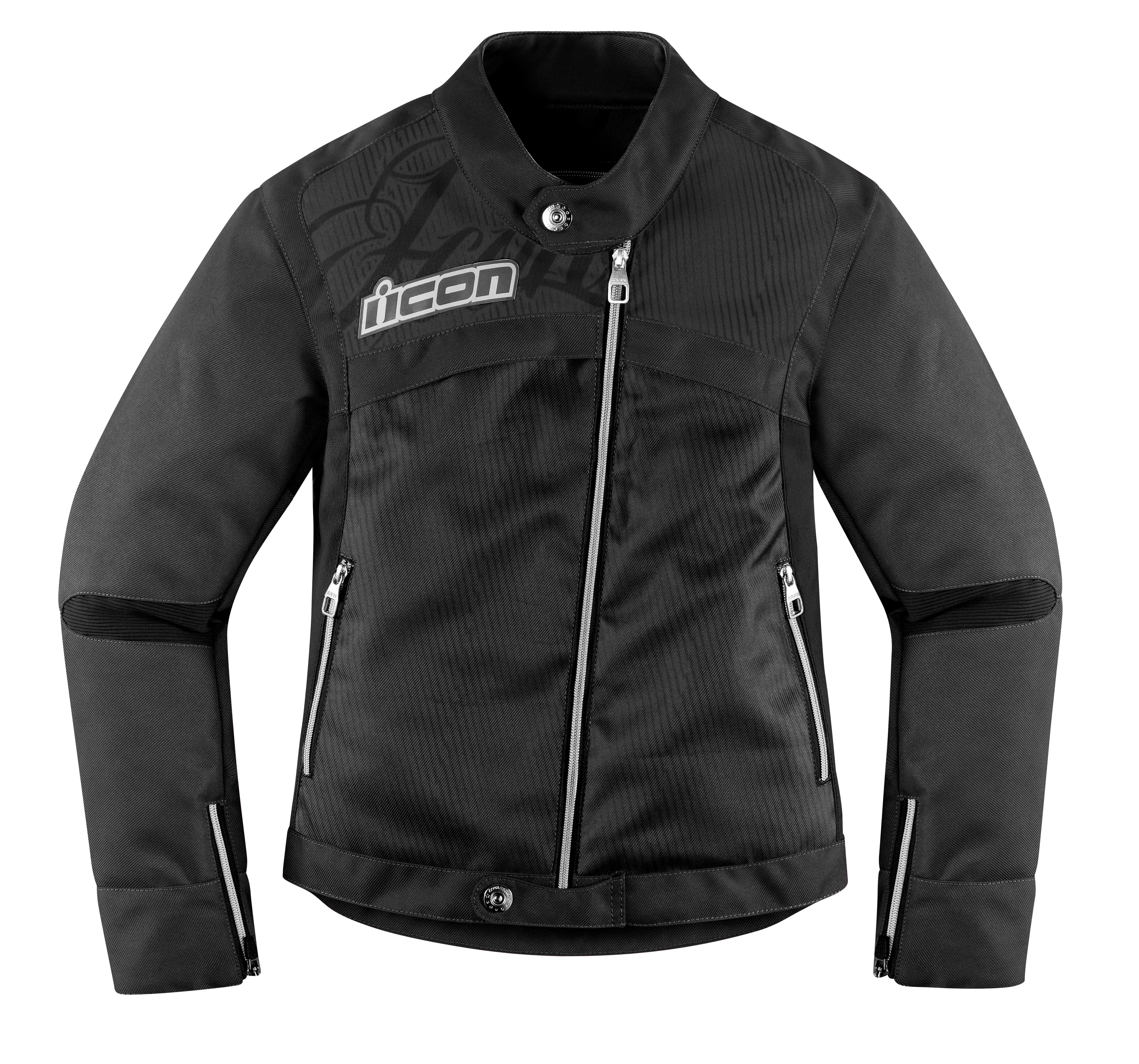 Icon hella 2 womens textile jacket black