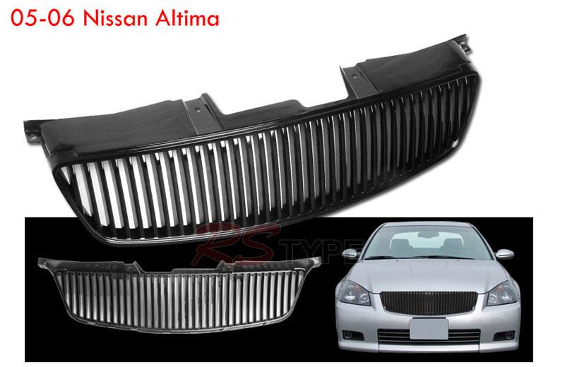 2005-2006 nissan altima black front hood vertical grill grille (nissan)