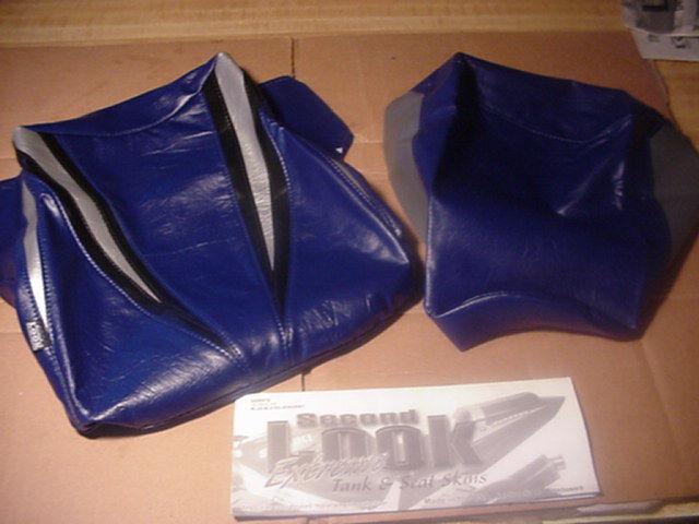 2005 suzuki gsxr 750 2-pc seat cover skins blu/blk/silver/grey second look new  