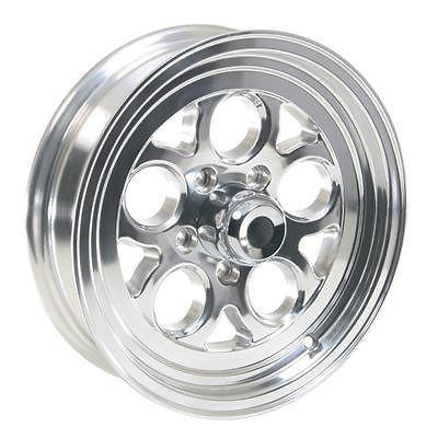 Summit racing polished drag-thrust wheel 15"x4" 5x4.5" bc set of 4