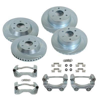 Summit brake upgrade big rotor front/rear slotted surface chevy gmc kit bk1423