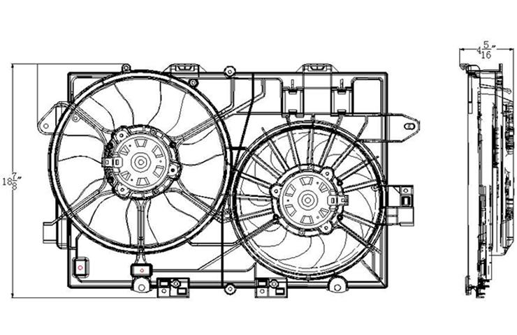 Ac condenser radiator cooling fan chevy equinox pontiac torrent 3.4l 19130471