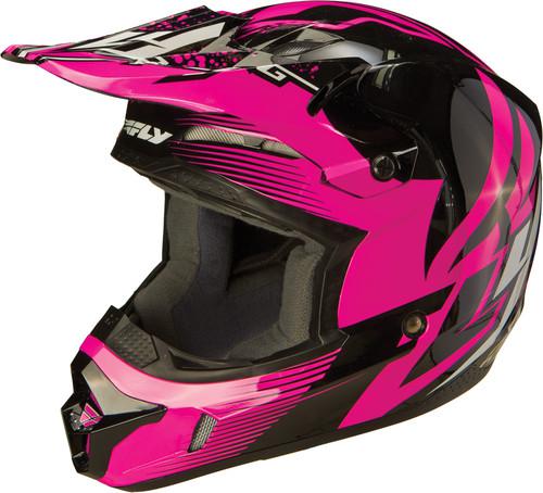 Fly racing kinetic inversion graphic motorcycle helmet pink/black large