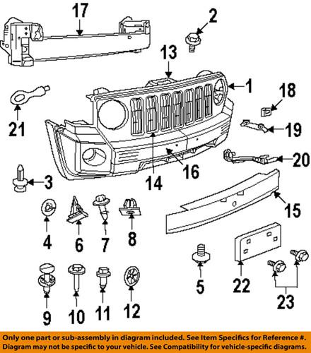 Jeep oem 5116373ae front bumper & grille-reinforcement