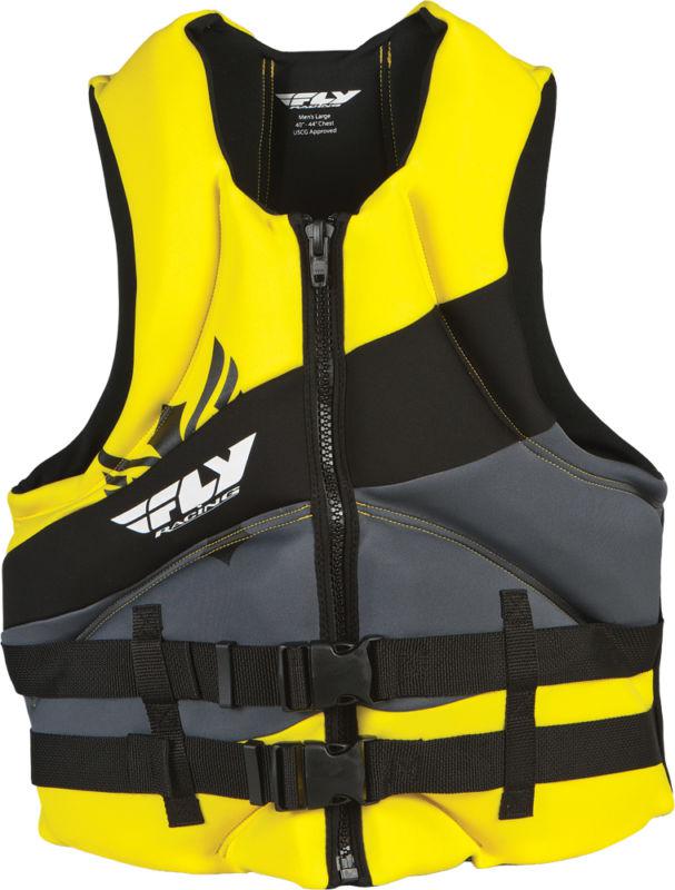 Fly racing neoprene life vest yellow/gray x-small 28-32in.