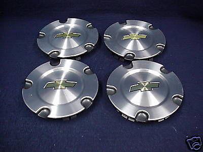 Chevy trailblazer 04-09 machined with charcoal inserts center caps - set 4 