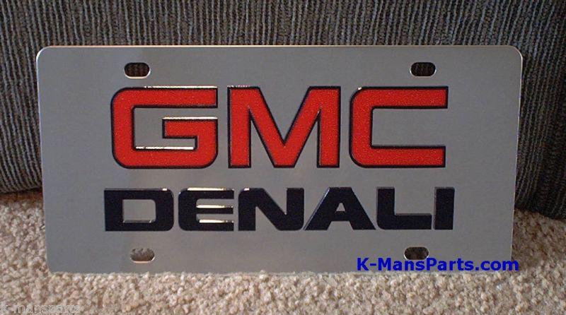 Gmc denali stainless steel vanity license plate tag