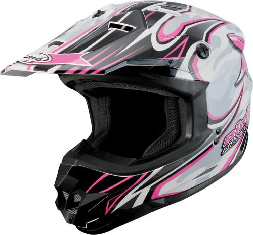 G-max gm76x motorcycle helmet pink/white/black pink ribbon x-small