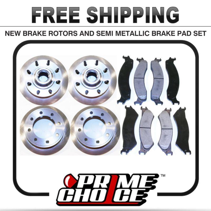 Front & rear kit 4 disc brake rotors and 8 metallic pads full complete set