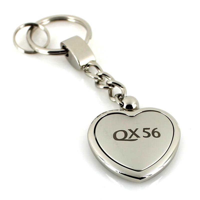 Infiniti qx56 chrome two tone heart shape keychain