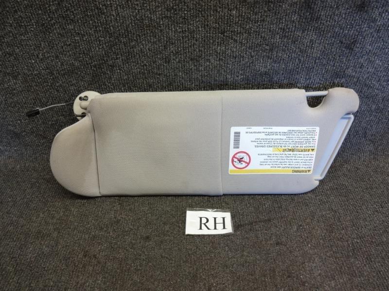 02 buick rendezvous cx rh right hand sun visor/shade cloth gray w/light & mirror