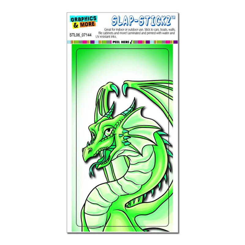 Dragon happy green - cute fantasy - slap-stickz™ window locker bumper sticker