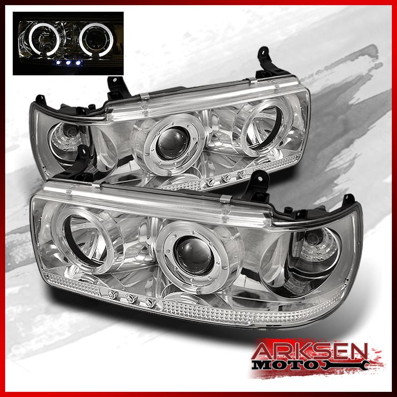 91-97 land cruiser dual halo projector led headlights lamps pair left+right set