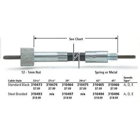 9420401  45" 12mm speedo cable for harley-davidson