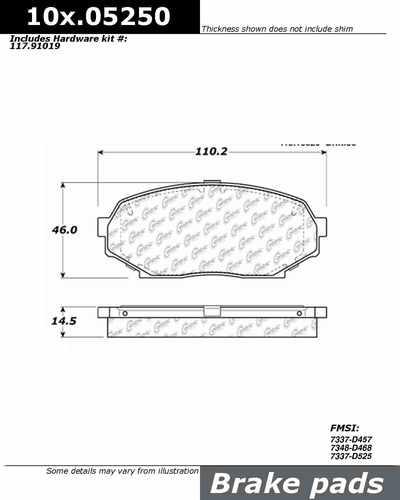 Centric 104.05250 brake pad or shoe, front