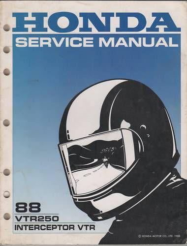 1988 honda motorcycle vtr250  service  manual