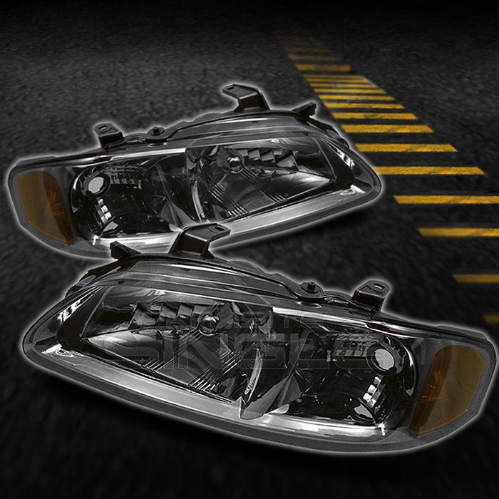 Smoked 00-03 nissan sentra gxe se xe ca se-r jdm crystal headlights left+right