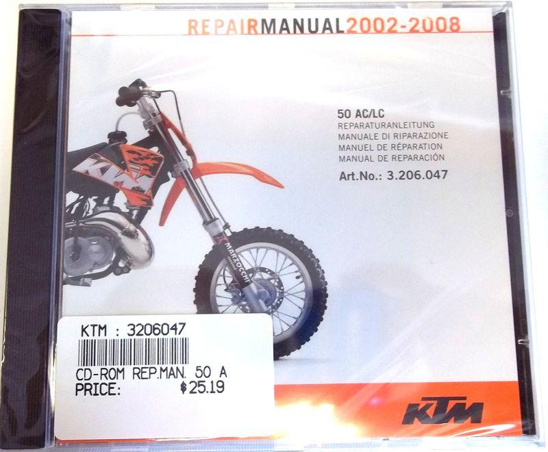 New ktm oem repair manual disk cd 50 ac / lc 2002-2008 3206047