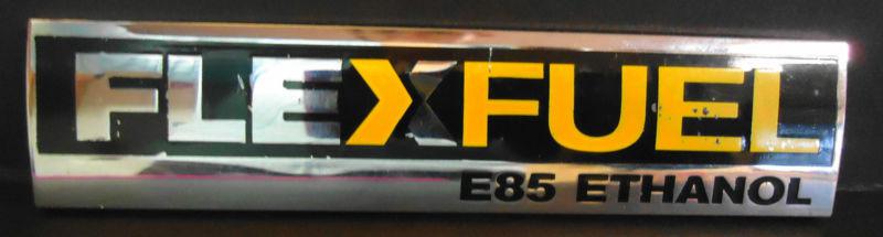 New genuine oem gm "flexfuel e85 ethanol" nameplate # 15916629 size 4 1/2"x1"