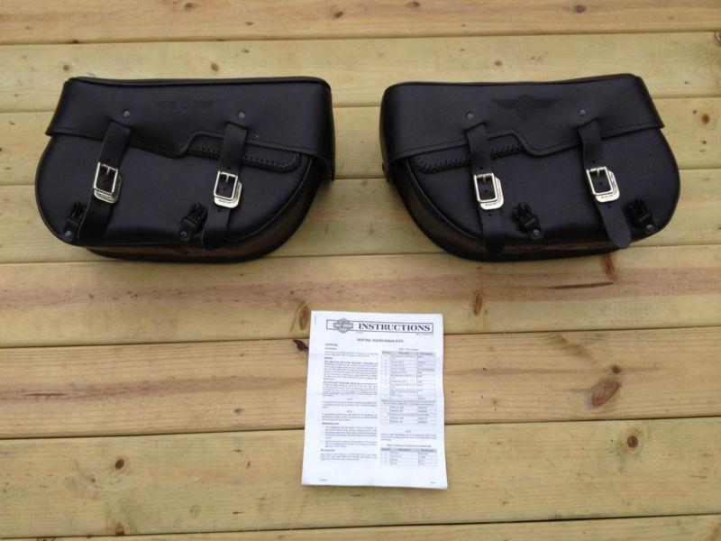 Oem harley davidson leather bags softail fatboy