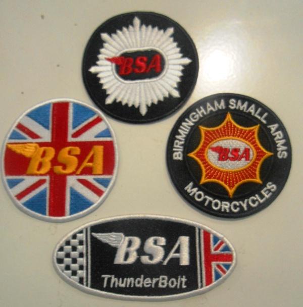 Lot of 4pcs bsa vintage motorcycle thunderbolt birmingham smallarms patche badge