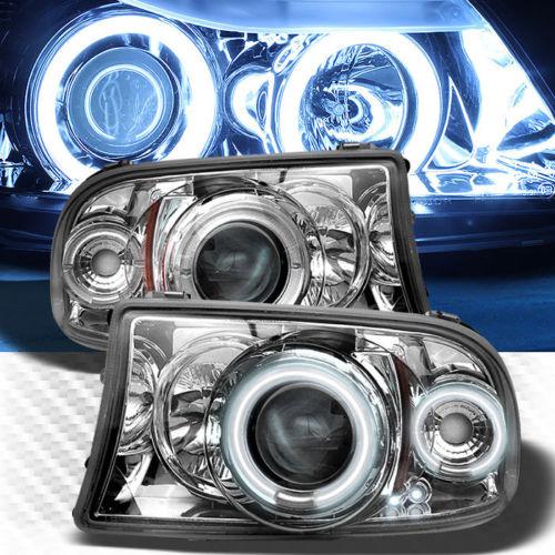 Twin ccfl halo 98-03 dodge durango projector headlights head lights lamp pair