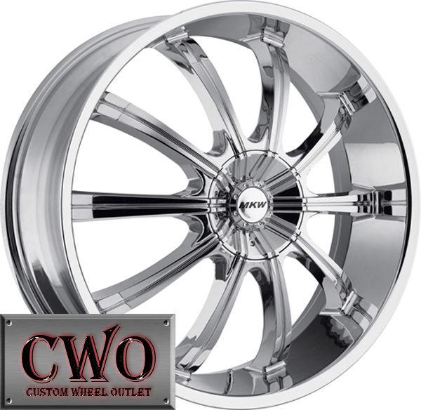 24 chrome mkw m111 wheels rims 5x110/5x115 5 lug hhr malibu cts grand am prix